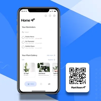 A gif animation of the plantroom app